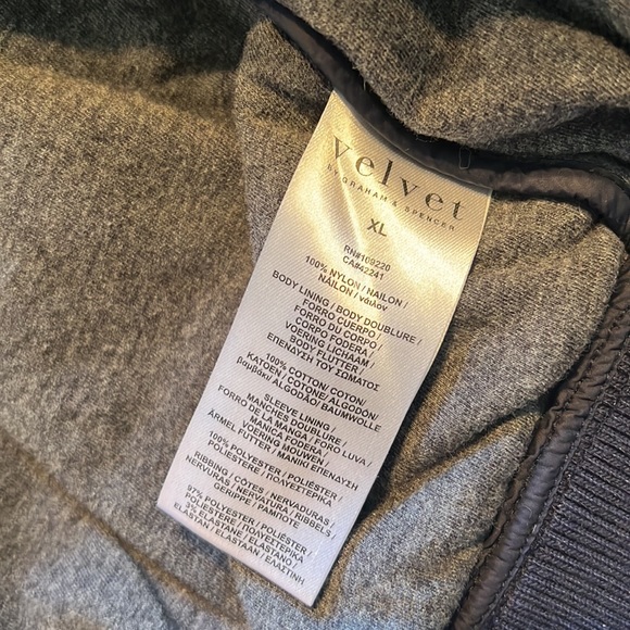 Velvet Graham Spencer windbreaker lined XL pockets full zip blue bomber jacket - Picture 10 of 11